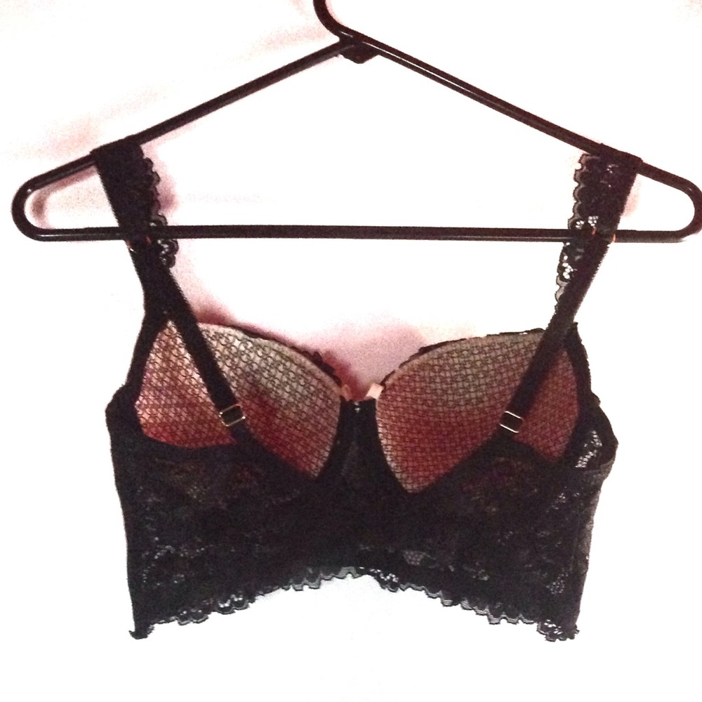 *NWOT* Daisy Fuentes Long Lace Lined Push Up Bra - Picture 2 of 4